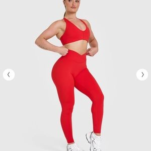 Oner Active NWOT Unified Wrap Leggings In Muscle Mommy Red, Medium